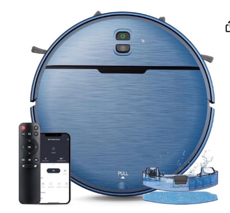 zcwa robot vacuum and mop combo, 2 in 1 mopping robotic vacuum with wifi/app, robotic vacuum cleaner