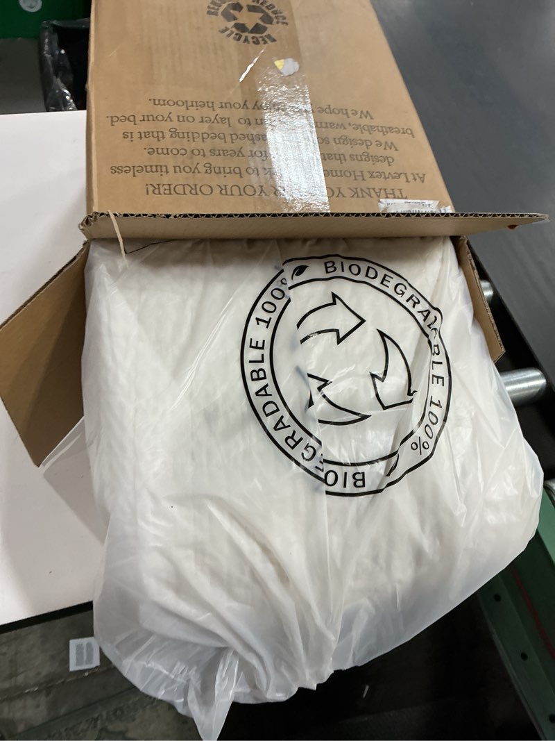 Condition photo showing New/Like New for levtex home mills waffle queen bedspread set (106x106in) with 2 pillow shams (26x20in) - cream - cotton waffle queen size bedspread set - lightweight, soft, pre-washed queen bedspread cream