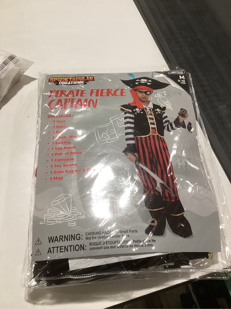 spooktacular creations halloween child boy pirate fierce captain costume w/accessories for kids hall. m 8-10 year olds 