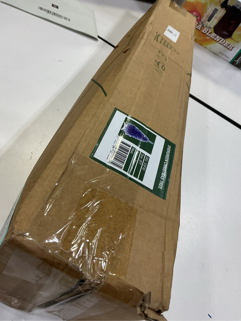 Condition photo showing Good Condition for Mini 3FT Blue Artificial Christmas Tree for Tabletop, 50 LED Lights, 164 Branch Tips, Foldable Metal Base & Easy Assembly, Holiday Decor for Home, Office, Apartment