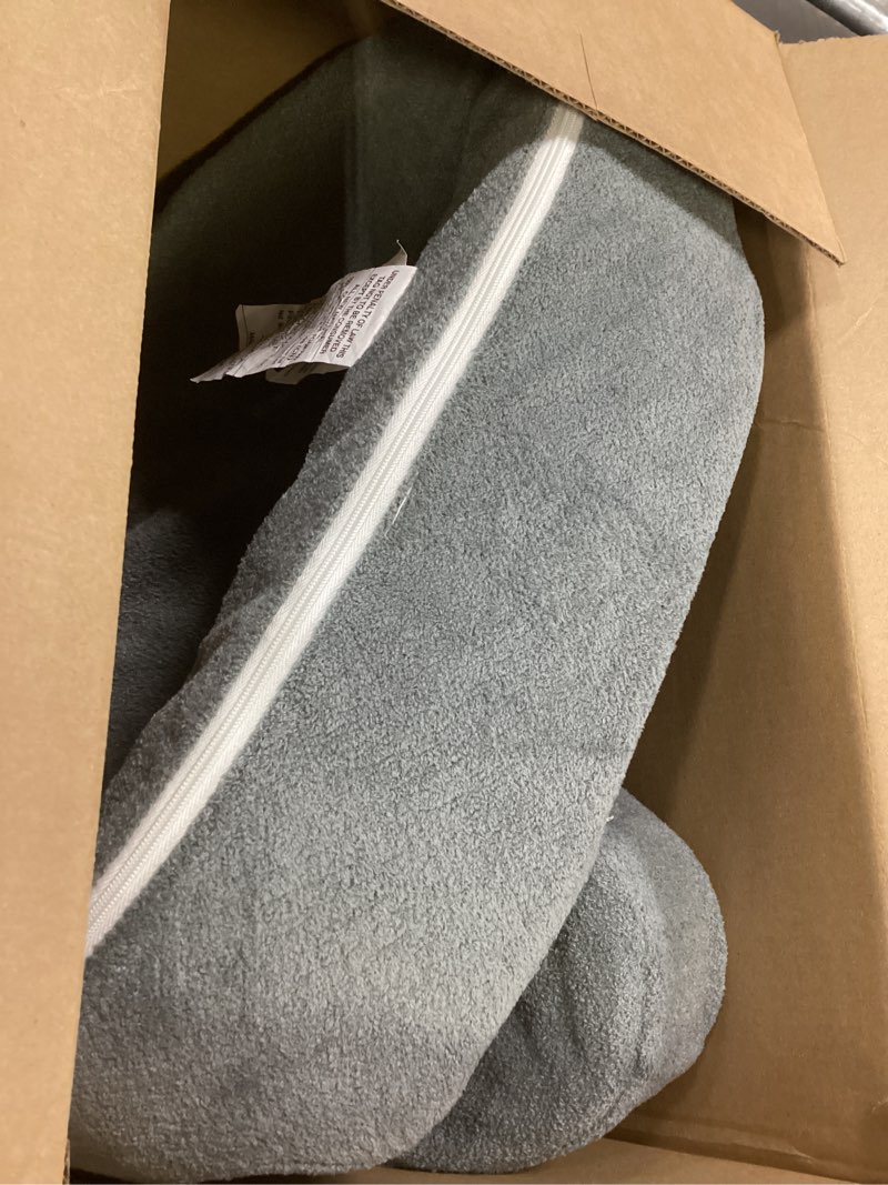 Condition photo showing As Is for My Brest Friend Nursing Pillow - Deluxe - Enhanced Comfort w/ Slipcover - Ergonomic Breastfeeding Pillow For Ultimate Support For Mom & Baby - Adjustable Pillow W/ Handy Side Pocket, Evening Grey