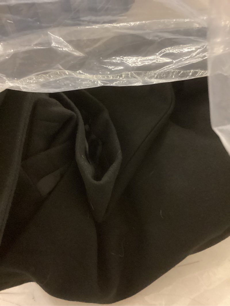 Condition photo showing Good Condition for allegra k winter coat for women stand collar single breasted pea coat mid-long outwear with pocket medium black