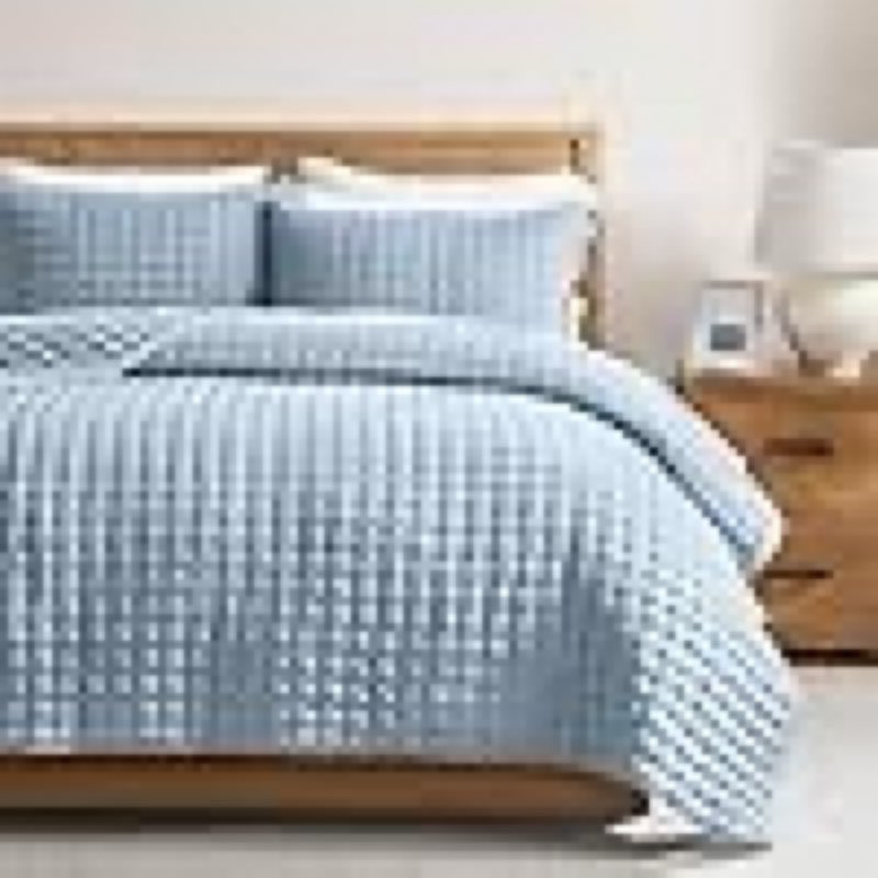 WDCOZY Twin Quit Size Bedding Sets with Pillow Sham, Lightweight Soft Bedspread Coverlet, Quilted Blanket Thin Comforter Bed Cover for All Season, 2 Pieces, 68x90 inches, Blue