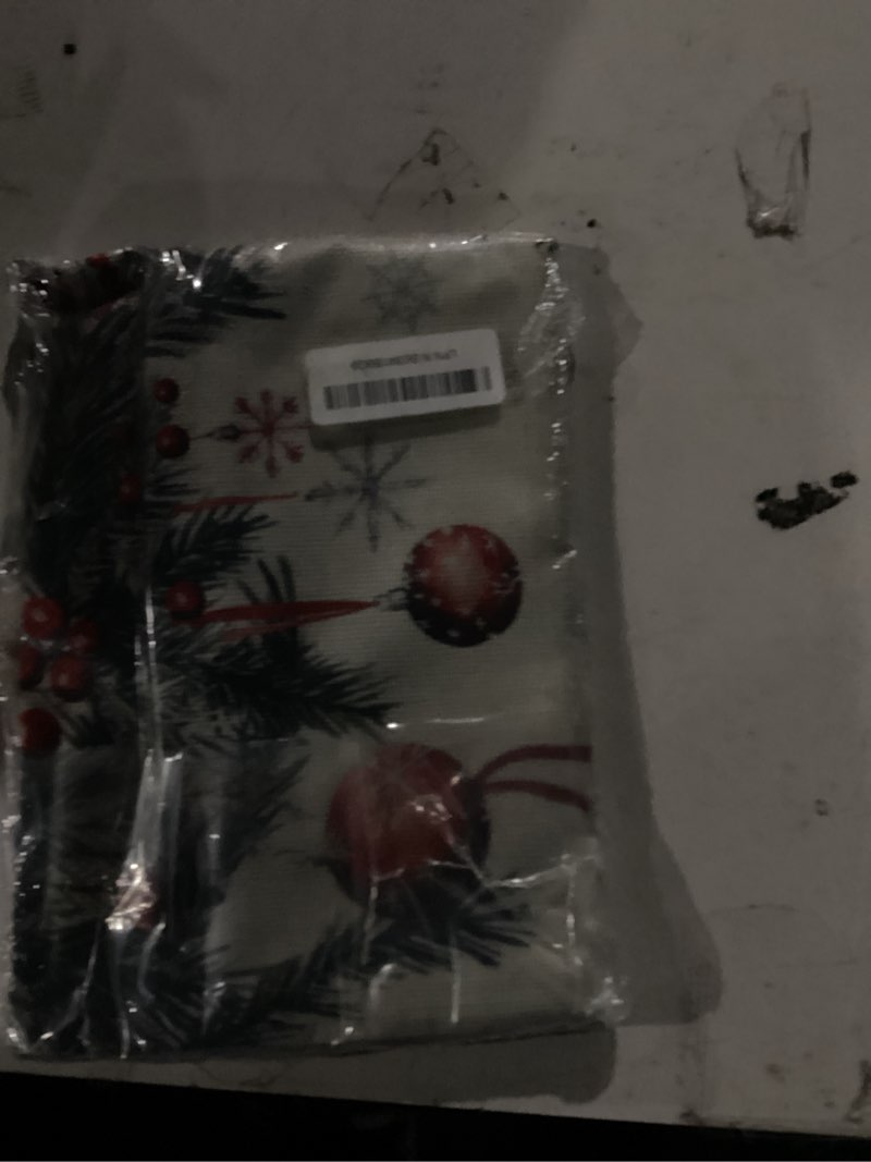 Condition photo showing Good Condition for AVOIN colorlife Christmas Trees Red Balls Star Throw Pillow Covers, 12 x 20 Inch Seasonal Winter Holiday Cushion Case Decoration for Sofa Couch Set of 2 Gray 20" x 12" (Pack of 2)