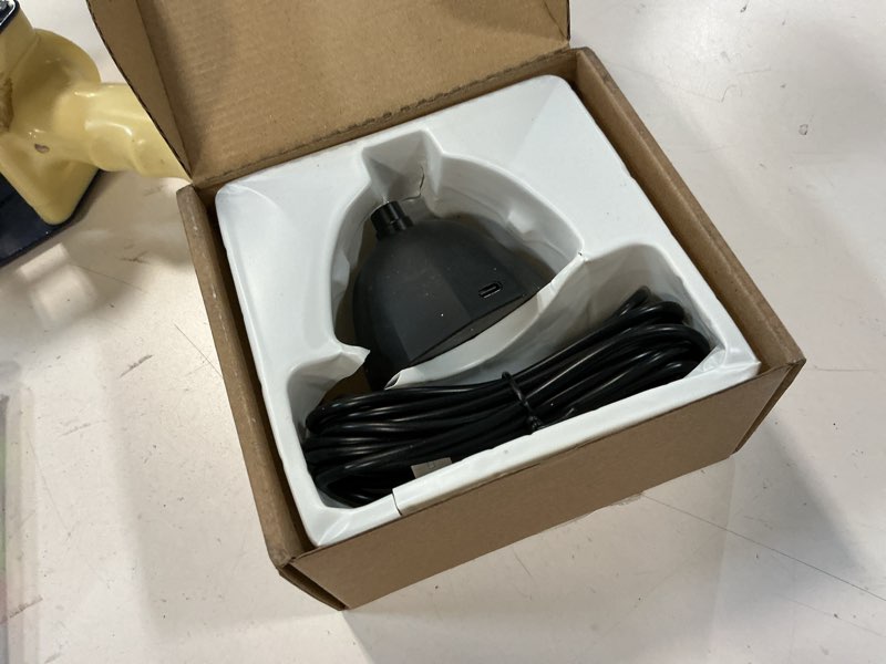 Condition photo showing As Is for Charge Stand Indoor Outdoor Usage for Google Nest Cam Battery,Wired Tabletop Stand Replacement with 9.8 Feet Cable for Nest Cam,Charging Base(Nest Cam NOT Included) Black ( 