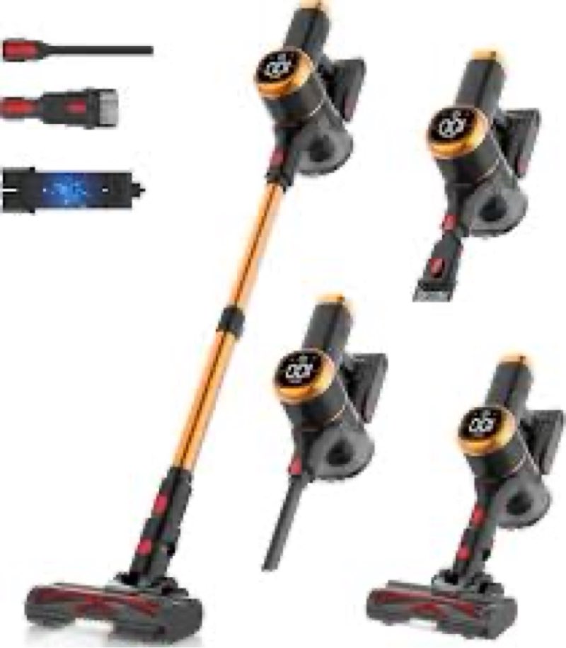 Tikom V500 Cordless Vacuum Cleaner for Home, 40000Pa/450W Stick Vacuum with LED Touch Screen, Chargi