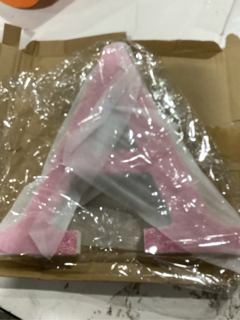 Condition photo showing Good Condition for qunclay pink crystal diamond letter wall decor, glitter wooden bling letters with screws & hooks, standing letters for bedroom vanity table y2k mcbling birthday party decor(letter a,12''l x 12"w) letter a 12''l x 12"w