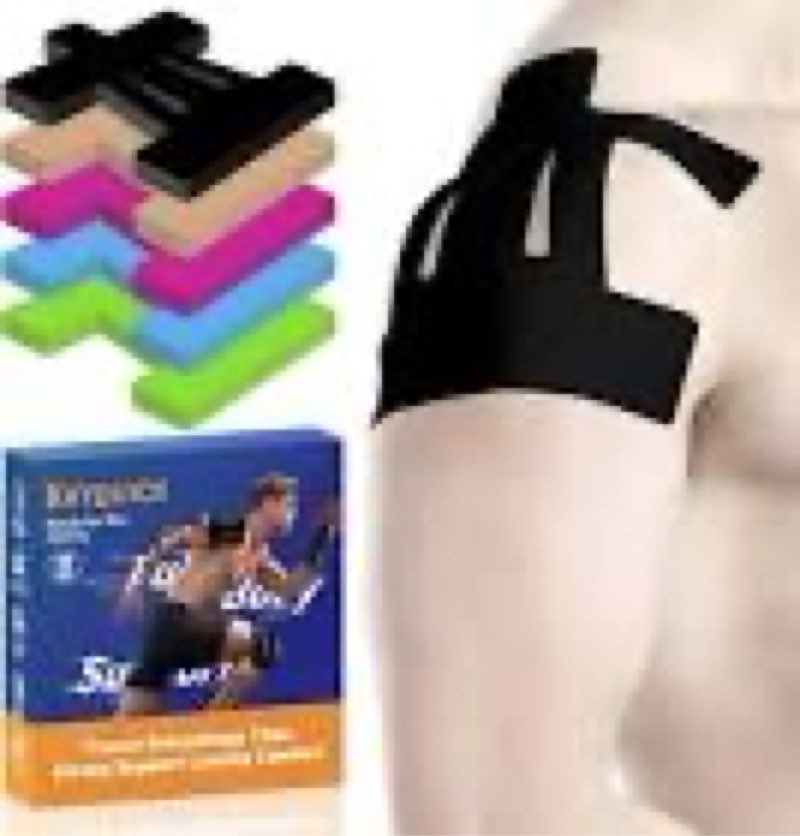 kinesiology tape for shoulder precut, 24 pcs shoulder tape for pain relief, ktquick original cotton 