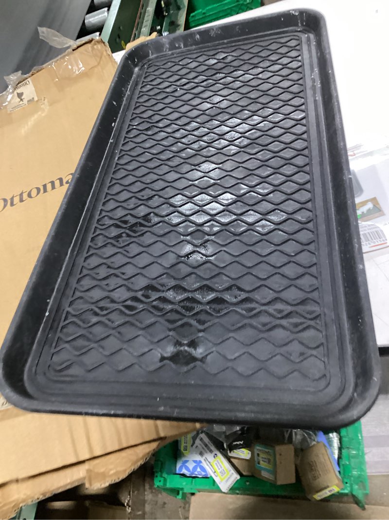 Condition photo showing Good Condition for Ottomanson Multipurpose All Season Boot Tray Mat, Reusable Pee Pad For Dogs, 15" x 30" Black 1'3" x 2'6" (Tray)