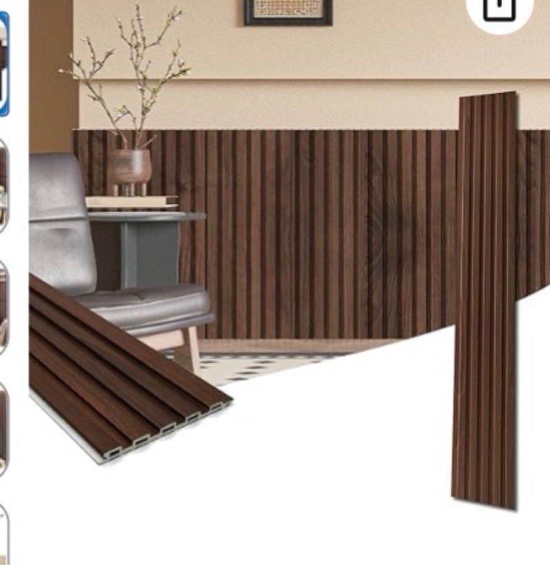 Art3d WPC Wainscoting Panels, 16-Pack 48 x 6 Inch 3D Wall Accents for Interior Wall Decor, Living Ro