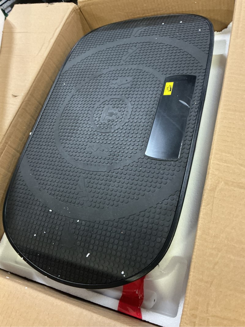 Condition photo showing As Is for merach vibration plate exercise machine, whole body workout equipment for women, bluetooth and silicone pedal, vibration plate with auto mode, vibrate fitness platform for home