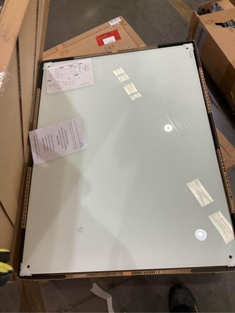 Condition photo showing Good Condition for magnetic glass whiteboard - glass dry erase board 48"x36" large frameless board for walls office school and home