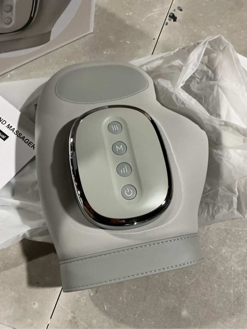 Condition photo showing Good Condition for 2026 new hand massager with heat and compression, hand massager with 3 temps (108°f ~ 121?), 5 strengths, 3 massages for arthritis, wrist & carpal tunnel relief, hand massage, gift for women/men grey