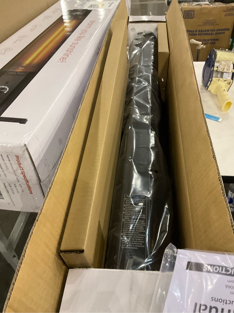 Condition photo showing New/Like New for Outdoor Electric Patio Heater, 42-inch 1500W Infrared Tower Heater with 9 Heat Settings & 9H Timer, IPX5 Waterproof, Safety Lock, Tip-Over & Overheat Protection Space Heater for Indoor & Outdoor Use