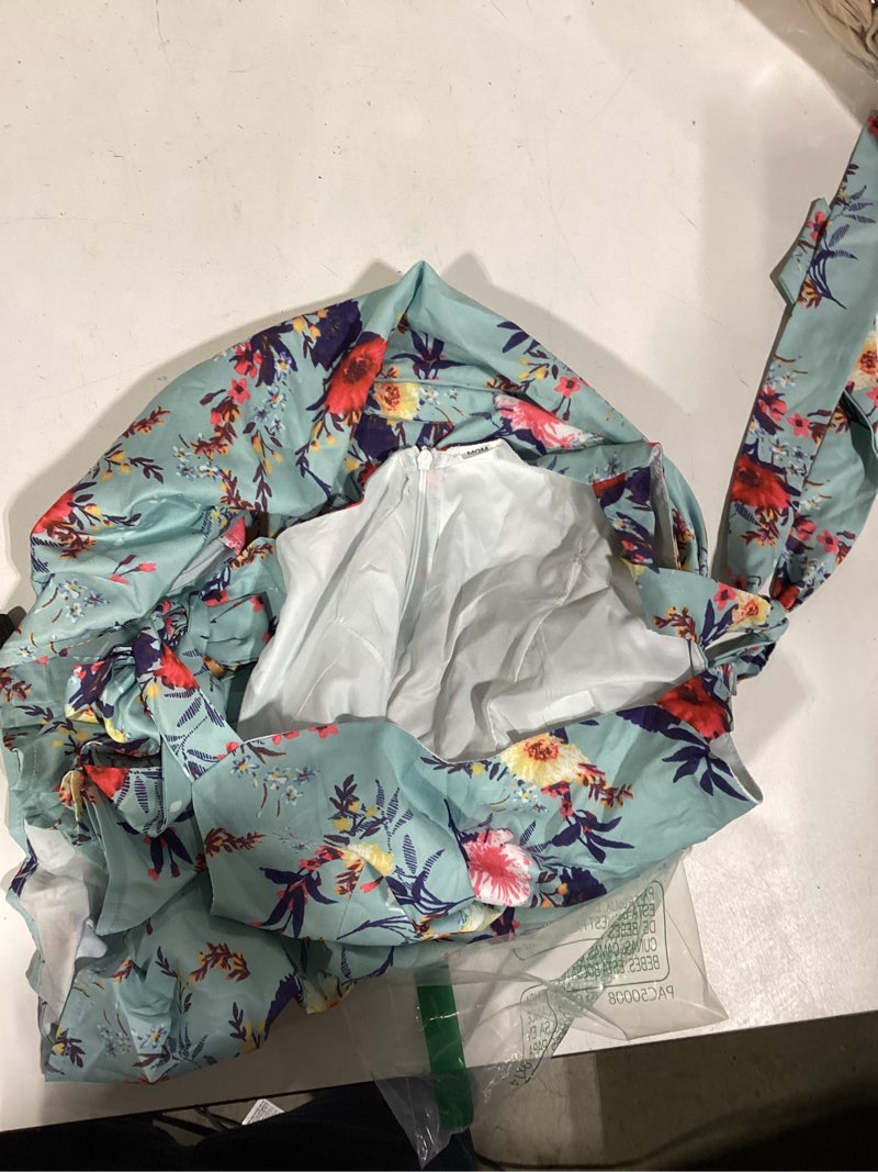 Condition photo showing Good Condition for popreal mommy and me dresses floral mom and daughter matching outfits spaghetti strap sleeveless dress beach mini sundress light green size s