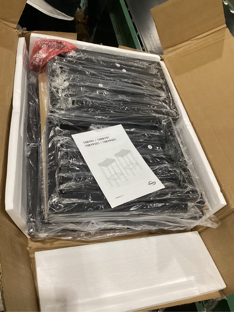 Condition photo showing Good Condition for hoobro bar stools,set of 4 bar chairs, counter height stools, saddle barstools, set of 4 kitchen stools, 24.8 inches barstools, 2.4" thick upholstery, for kitchen, dining room, black bb10byp401 4 black
