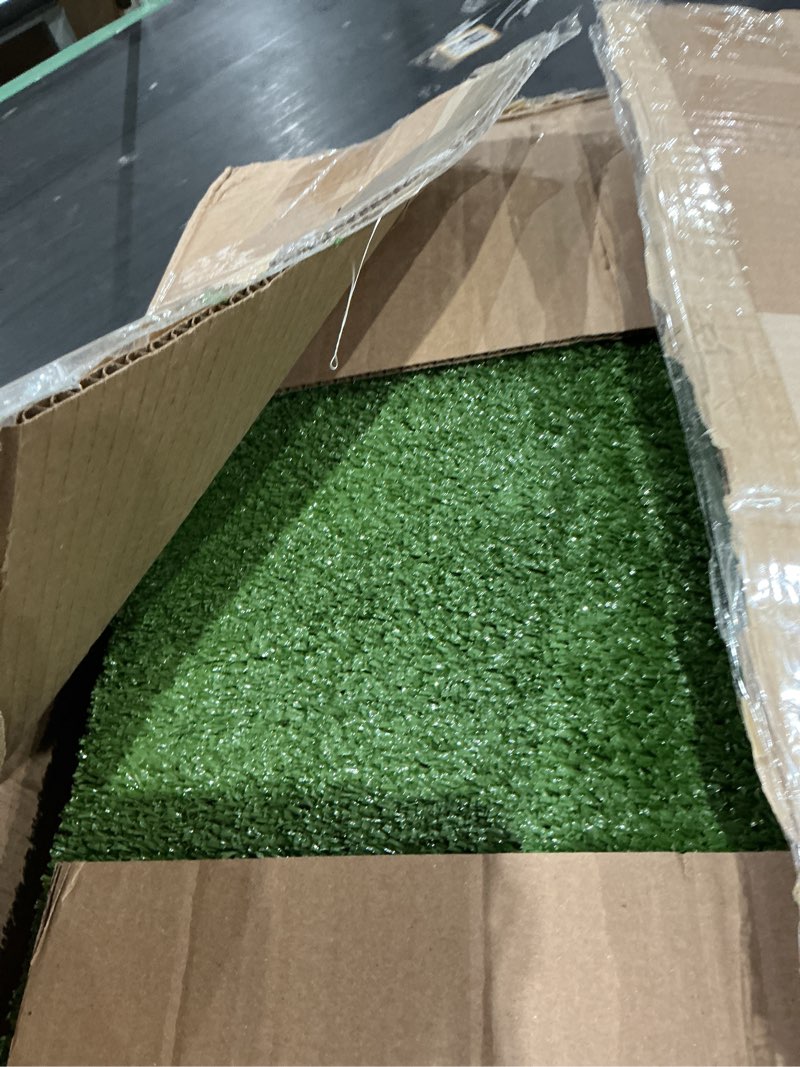 Condition photo showing Good Condition for garland rug artificial grass 12 ft. x 12 ft. large indoor/outdoor area rug green -lush green, durable, and low-maintenance for patios, lawns, and more green 12' x 12' (square)
