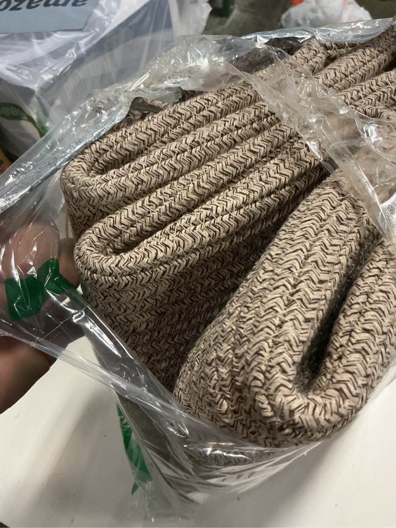 Condition photo showing Good Condition for oiahomy xxlarge rectangle blanket basket-96l, cotton woven basket for storage, dirty clothes basket for living room, nursery, bedroom, toy organizing with handle, 24" x 16" x 15",brown variegated brown variegated 24”x16”x15”