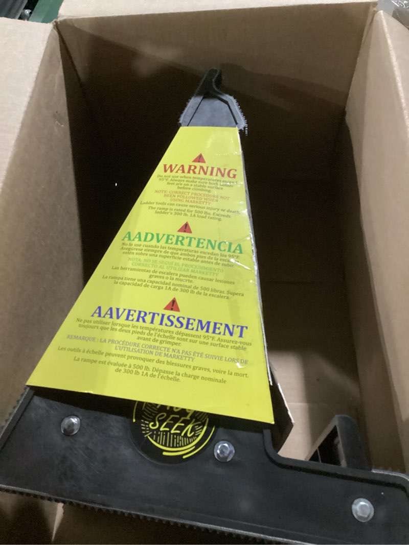 Condition photo showing Good Condition for Ladder Leveler, Pitch Hopper, Ladder Stabilizer with Storage, Ladder Levelers for Stairs and Extension Ladders, Easy to Use, Conquer Uneven Ground (Black, Upgraded Heavy-Duty Plastic)