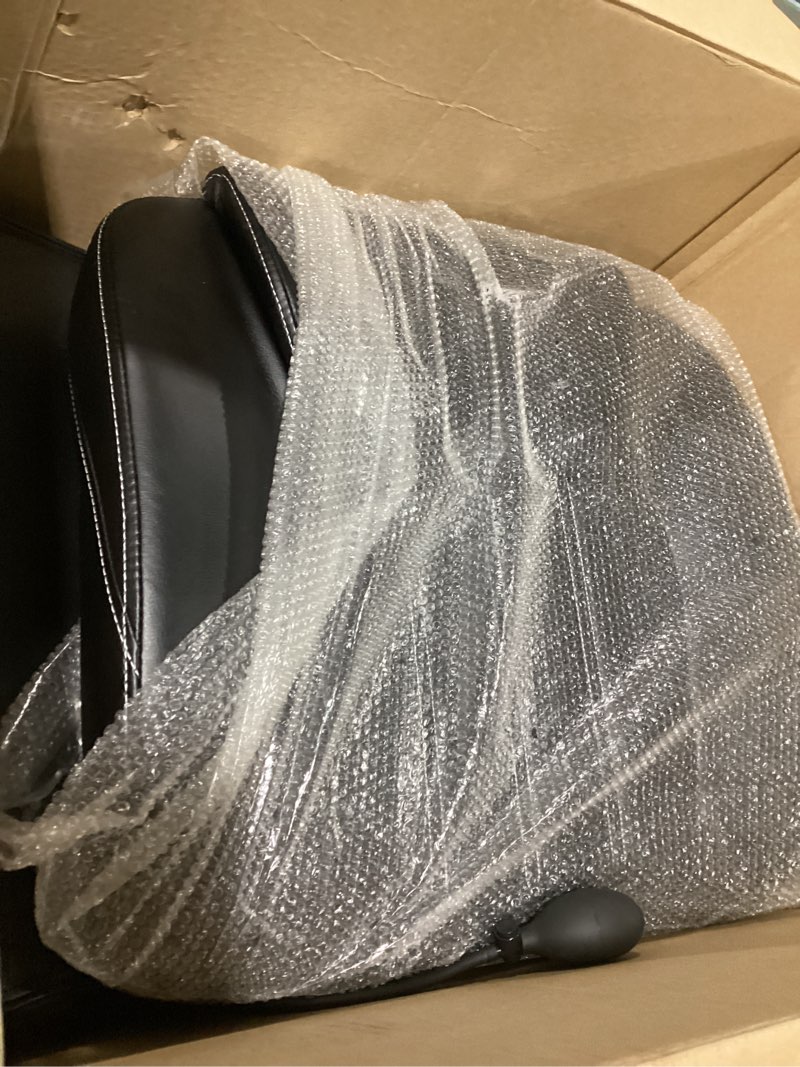 Condition photo showing New/Like New for Office Desk Chair, Ergonomic Computer Chair with Padded Flip-Up Arms and Adjustable Lumbar Support, PU Leather Executive Chair with Tilt Lock and 360° Swivel Rolling Wheels for Work, Study