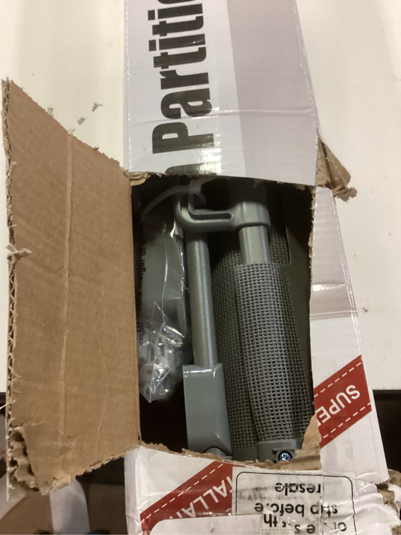 Condition photo showing As Is for Reinforced 80 Inch Extra Wide Retractable Dog Gate to Prevent Crawling Through, Super Wide XL Retractable Baby Gates for Dog Indoor, Long Baby Gates Indoor Extra Long, Outdoor Mesh Pet Gate, Gray Gray 33" Tall x 80" Wide? With Reinforced Bar ?