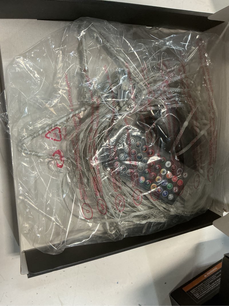 Condition photo showing New/Like New for outdoor christmas star string lights, smart rgb waterfall tree string light with app remote control, diy modes dimmable timer music sync shooting star fairy lights for indoor outdoor garden decoration rgb (red, green, blue) 11.8 ft