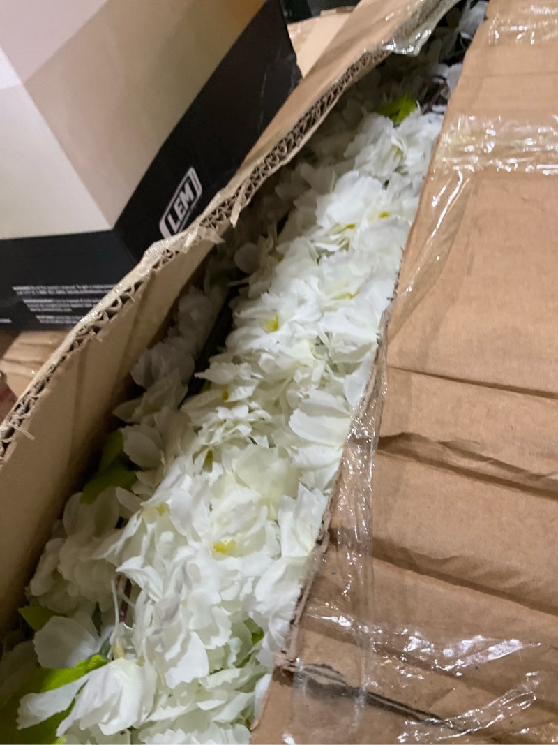 Condition photo showing New/Like New for 7.2ft tall artificial white cherry blossom tree indoor decor, fake silk flower cherry tree plant outdoor, faux flowering tree christmas new year home decor white-ap19