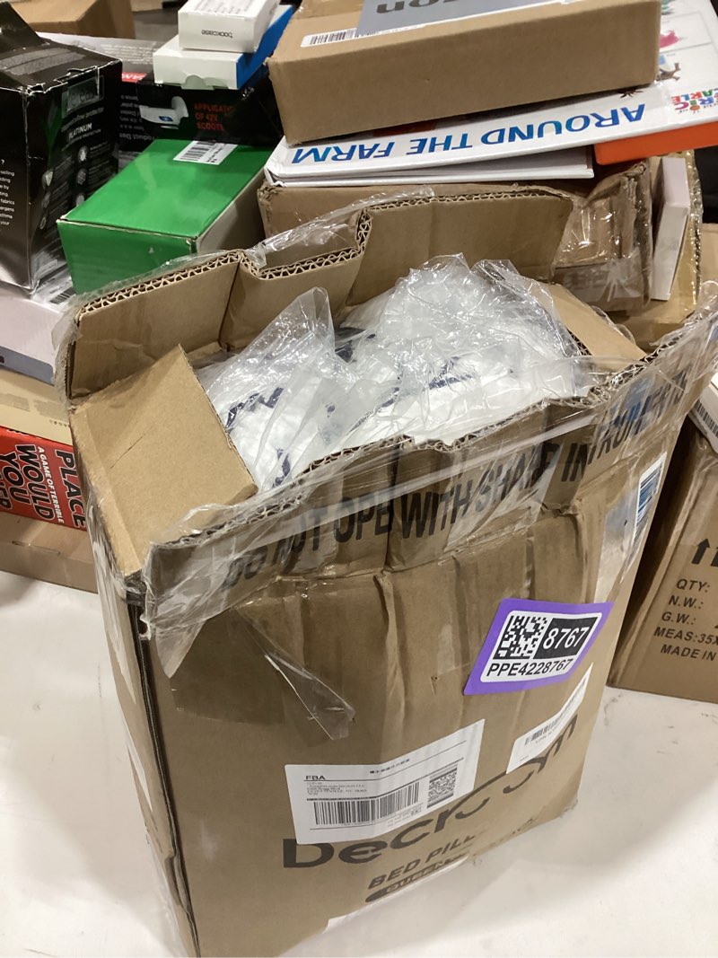 Condition photo showing New/Like New for Decroom Goose Feather Down Fiber Pillows Queen Size Set of 2, Soft Pillows for Luxury Hotel Quality Gusseted Pillow 2 Pack, Bed Pillows for Sleeping, Breathable, Fluffy for Side, Back Sleepers Queen (Pack of 2)