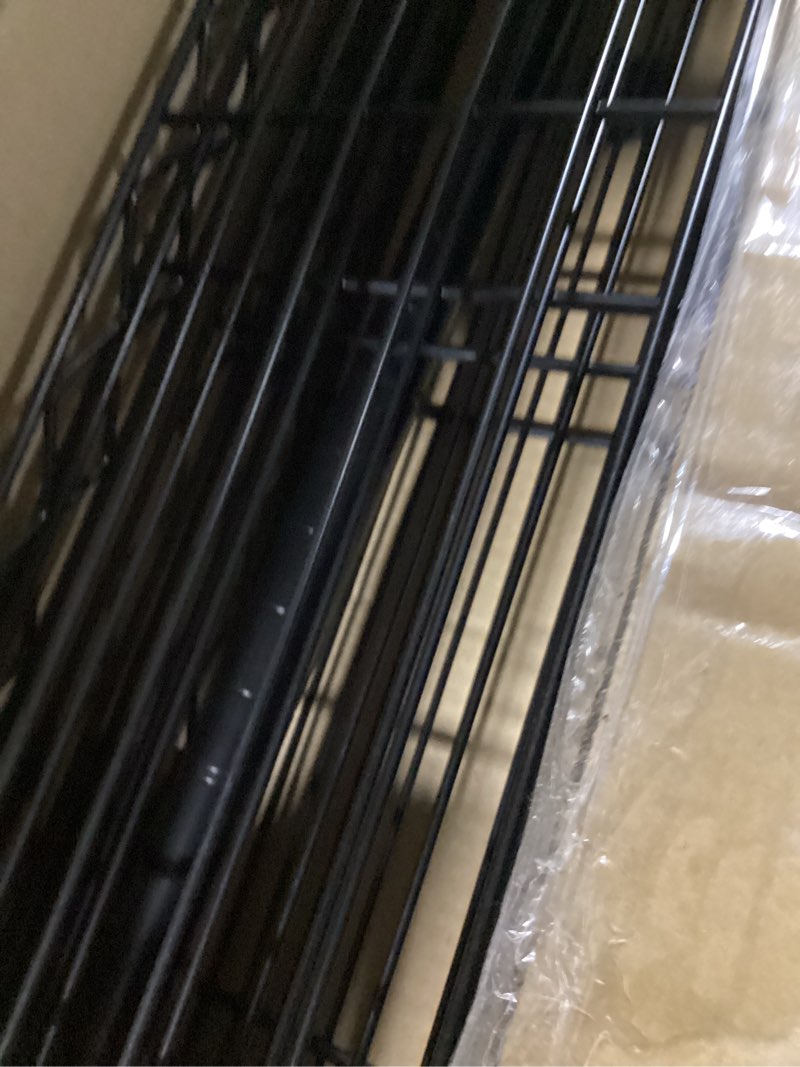 Condition photo showing As Is for amazon basics 5-shelf steel wire rack storage, 36" l x 14" w x 72" h, black | heavy duty, adjustable, for kitchen, garage, shelving organizer 5-shelf black