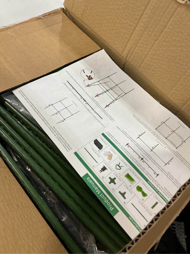 Condition photo showing New/Like New for cucumber trellis with for climbing plants, a-shape garden trellis with grow bags, metal plant trellis with garden netting for vegetables flowers fruits a frame