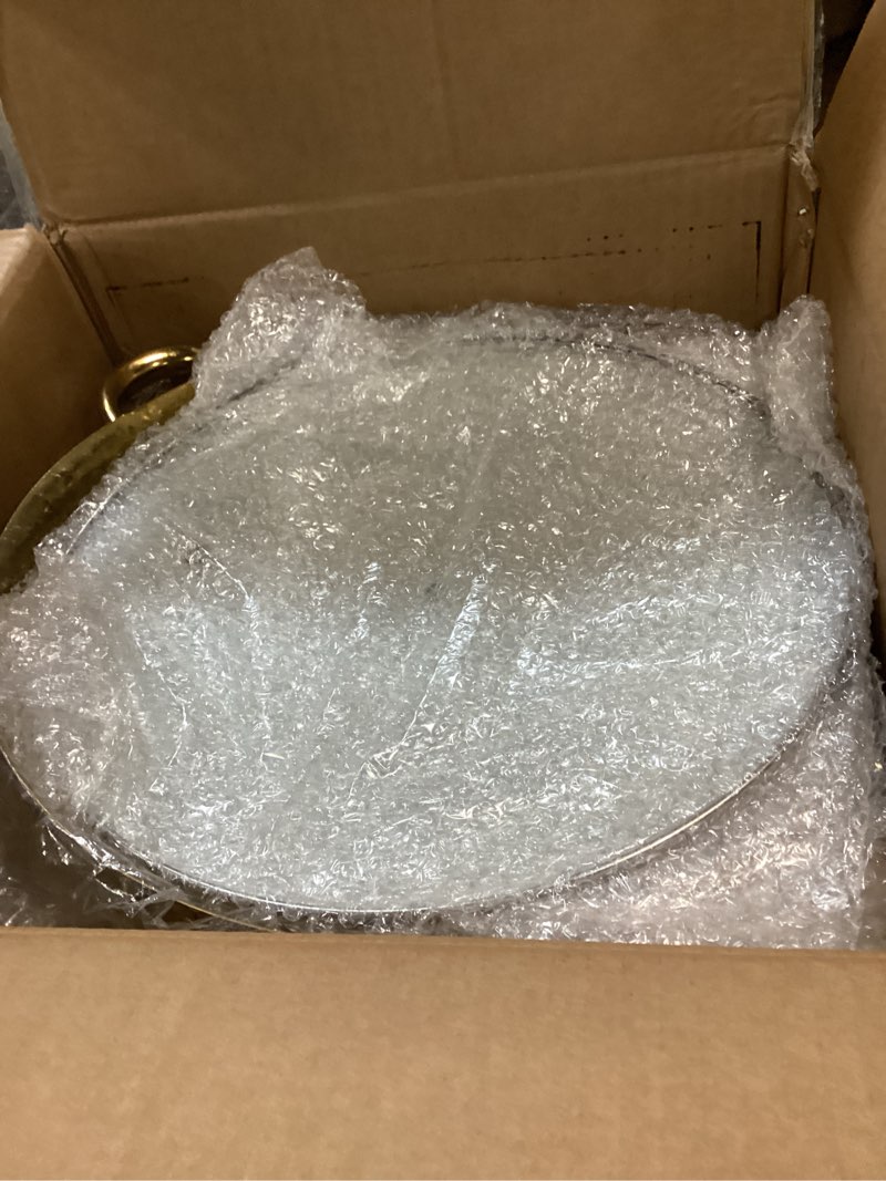 Condition photo showing Good Condition for Chafing Dish Buffet Set 4 Pack, 5QT Gold Round Chafing Dishes for Buffet, High Grade Chafers and Buffet Warmers Sets with Glass Lid, Rolled-Edge Food Warmers for Parties, Weddings, Catering Gold-Glass Lid-4 Pack-5QT