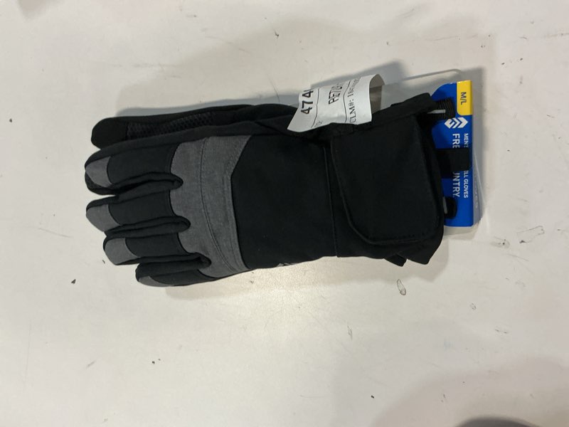Condition photo showing New/Like New for free country men's touchscreen compatible insulated warm softshell glove (black,