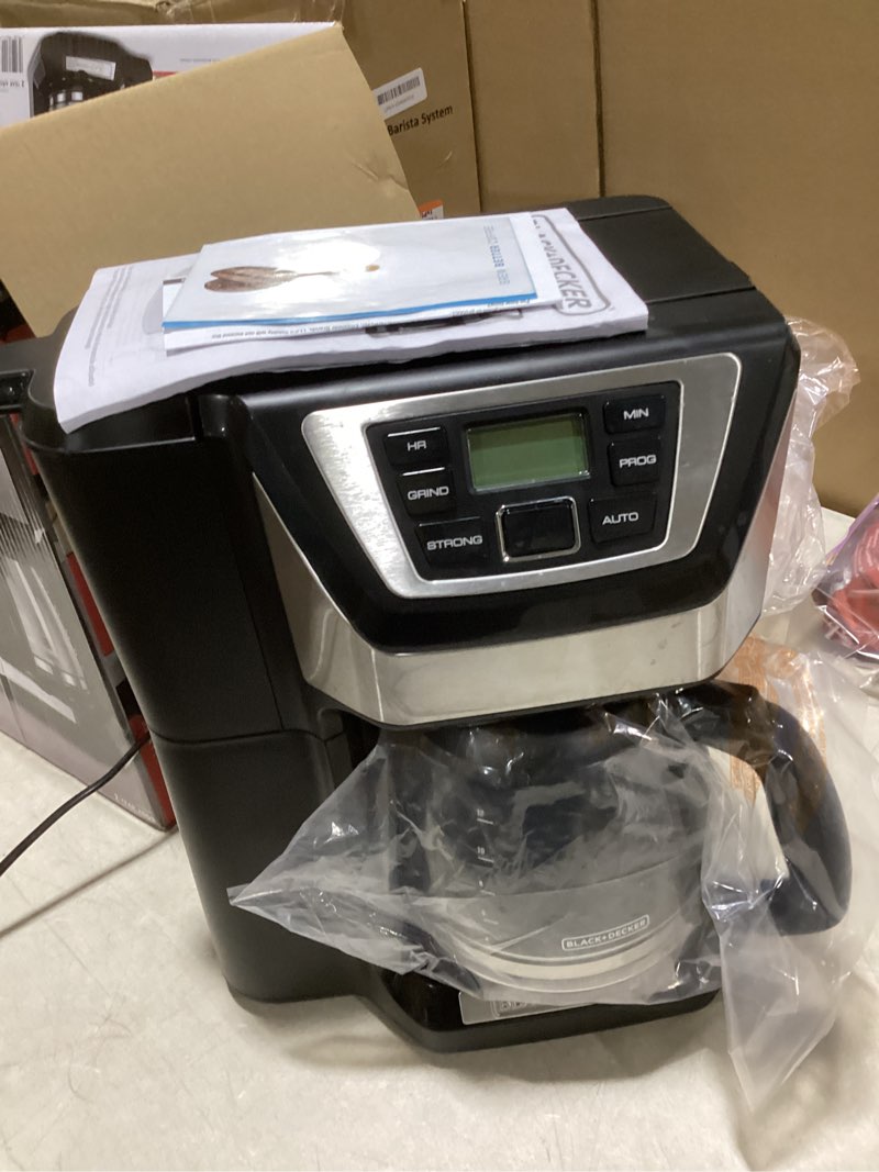 Condition photo showing Good Condition for BLACK+DECKER 12-Cup Mill and Brew Coffee Maker, Automatic Grind and Brew Drip Coffee Machine, Programmable, Sneak-A-Cup, Reusable Filter. 12-Cup Coffee System