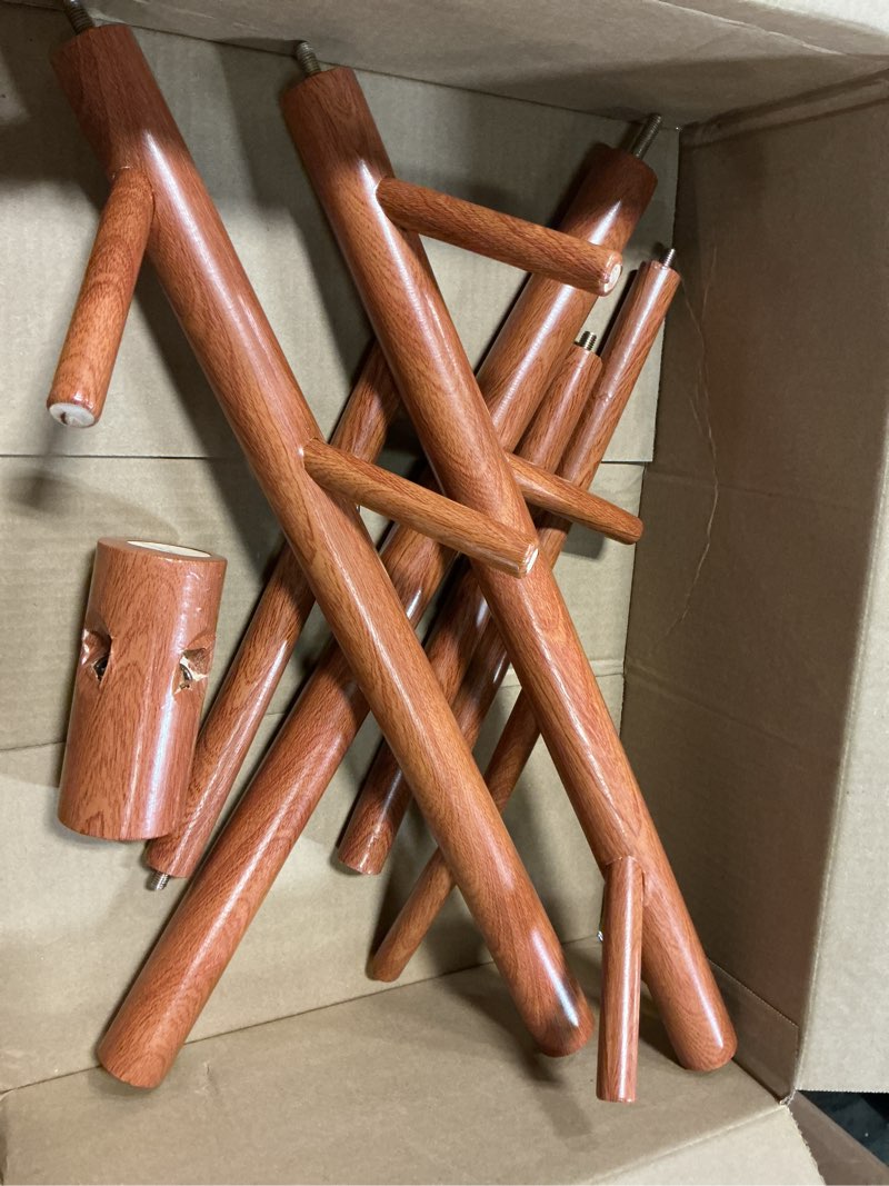 Condition photo showing As Is for Pipishell Sturdy Wooden Coat Tree with 8 Hooks, 3 Adjustable Sizes for Clothes, Hat Stand Used in Bedroom/Office/Entryway, Brown