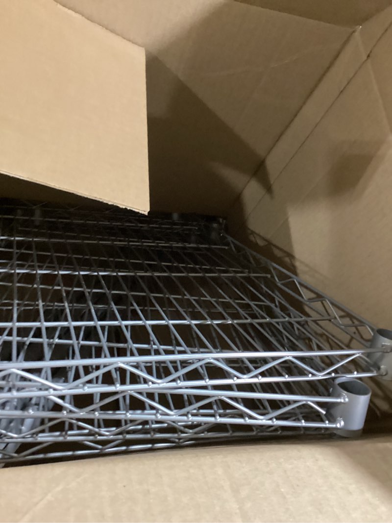 Condition photo showing Good Condition for amazon basics 4-shelf steel wire rack, 13.4 d x 23.2 w x 48 h in, black | sturdy, adjustable, easy assembly, storage 4-shelf black 13.4" d x 23.2" w x 48" h