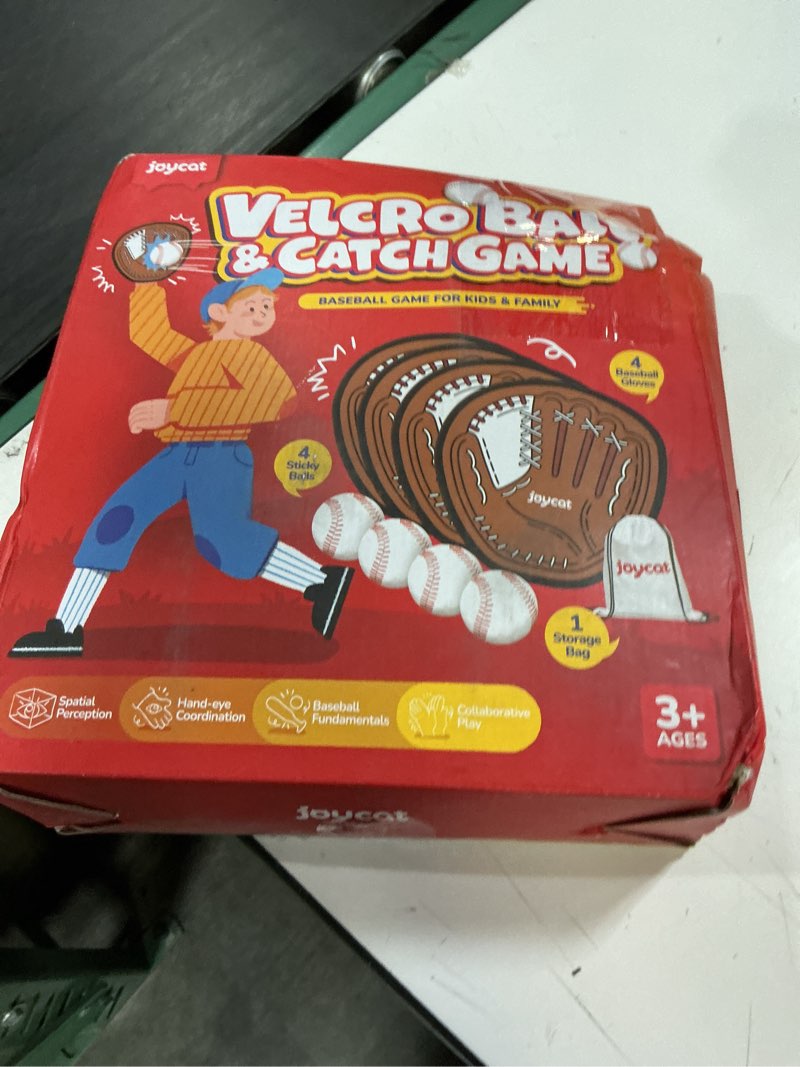 Condition photo showing New/Like New for joycat toss and catch ball game for kids,4 paddles outdoor toys for family camping, beach & yard game,toddler baseball glove&sticky ball set, sports birthday gifts for boys girls age 3-12 4 paddles 4 balls(brown)