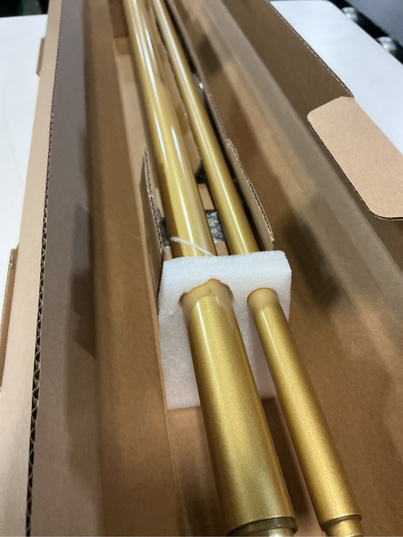 Condition photo showing Good Condition for brass gold double curtain rods for windows 25 to 68 inch, 1 inch heavy duty decorative drapery rods with crystal ball finials, adjustable 24-68" dual curtain rod for living room darkening panels gold 36-72''