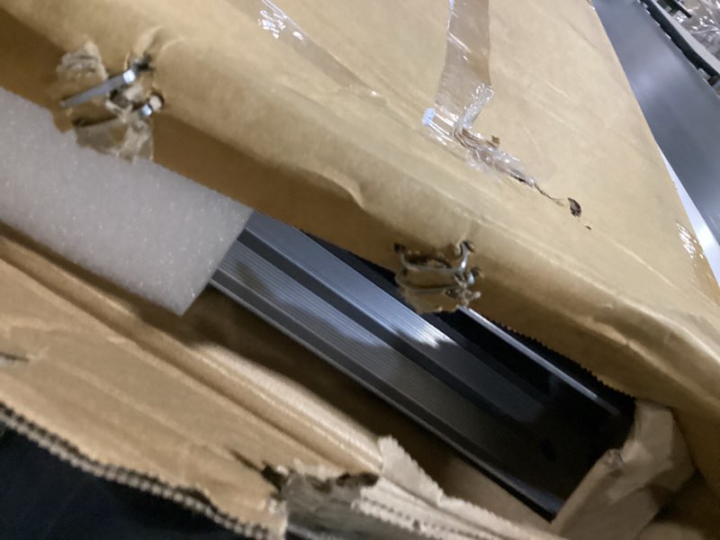 Condition photo showing As Is for whalemotor portable wheelchair ramp 4ft, anti-slip aluminum folding portable ramp, wheelchair ramps for home, weight capacity up to 800 lbs, with transition plates above and below, loading dock plates silver 4ft using height 4-12"