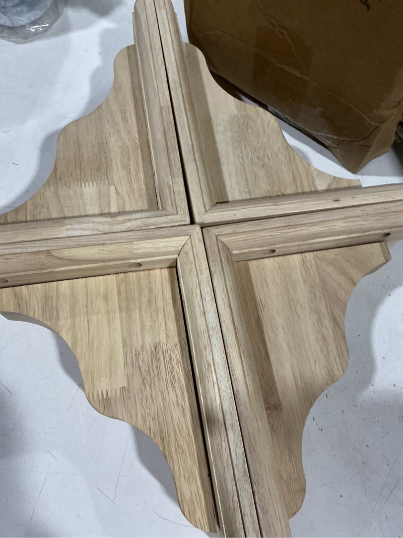 Condition photo showing Good Condition for briwooody 4 pcs traditional wood corbels decorative wooden brackets unfinished solid rubberwood shelf bracket for doorway countertop kitchen cabinet book shelves (3 1/2" w x 7" d x 9" h) 3 1/2" w x 7" d x 9" h 4
