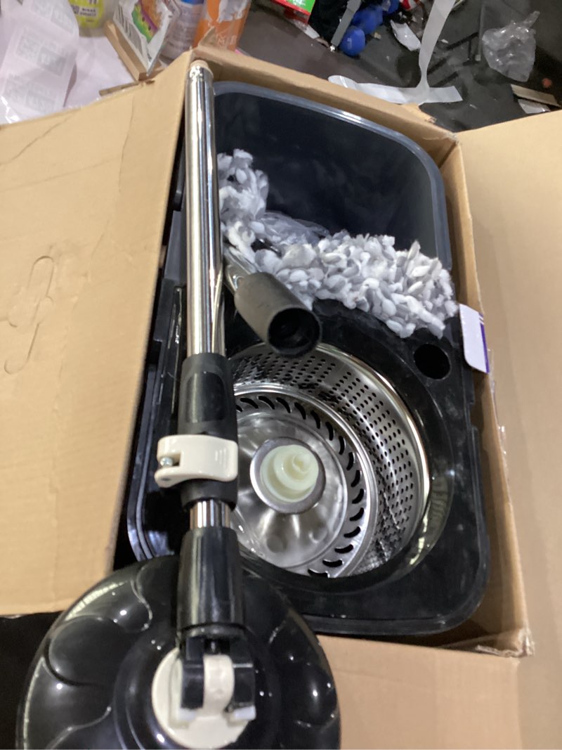 Condition photo showing New/Like New for Thunder Mop Spin System - Double-Sided - 2 Compact Stackable 6L Buckets, Microfiber Head, Stainless Steel Wringer, Antifungal Quick-Dry Cleaning, Soap Dispenser, 3 Free Refills (Black/Grey)