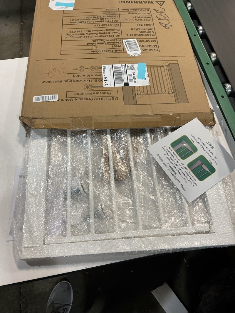 Condition photo showing New/Like New for Fairy Baby Narrow Baby Gate for Stair, 22.8"-25.5" Wide Pressure Mounted Pet Gate for Doorway, Easy Walk Thru Child Safety Gate, White