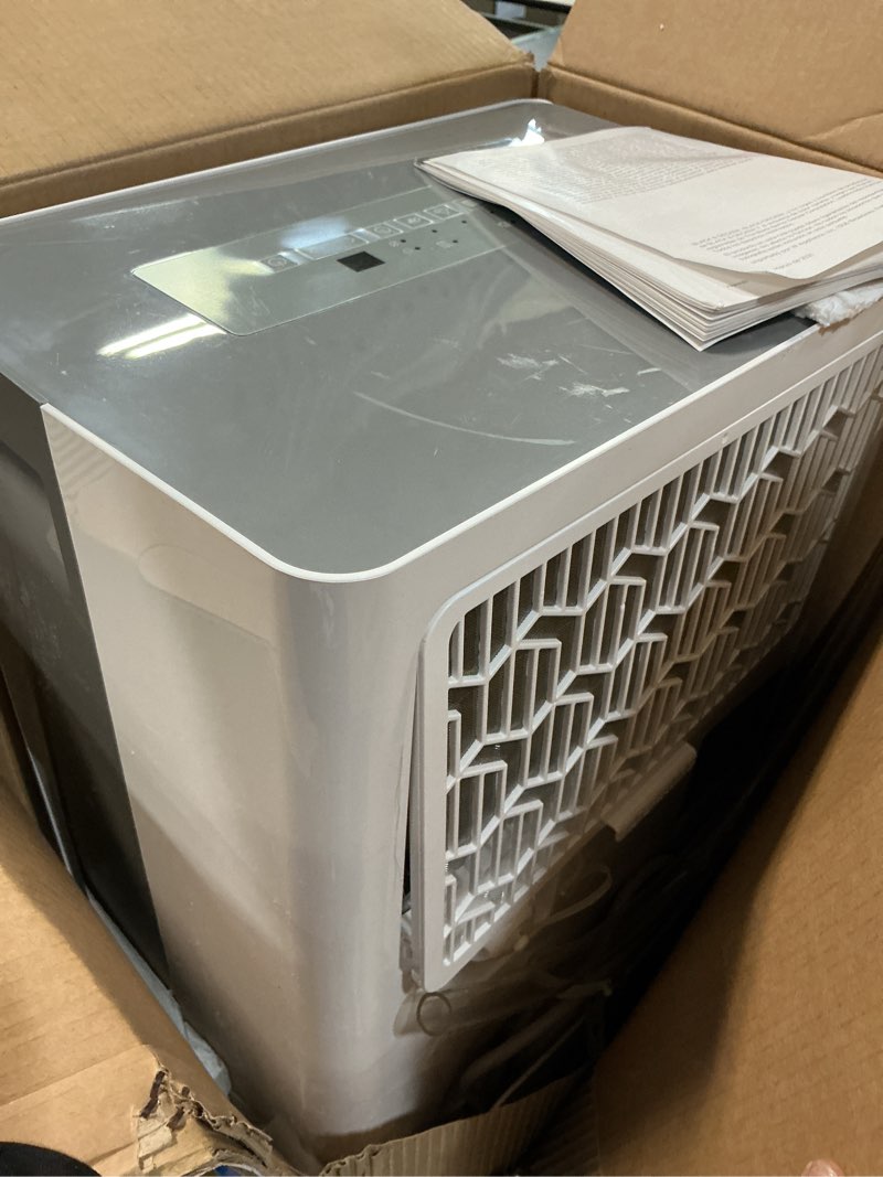 Condition photo showing Good Condition for black+decker 22-pint portable dehumidifier, dehumidifier for home up to 1500 sq. ft. coverage, for basement and medium to large spaces, removable bucket and drain hose included, bd22mwsa, white 1500 sq. ft. no pump