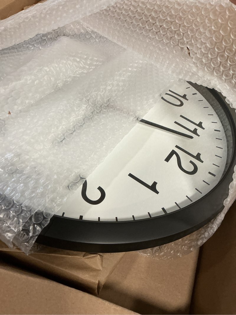 Condition photo showing Good Condition for Bernhard Products Black Wall Clock Silent Non Ticking - XL 18 Inch Quality Quartz Battery Operated Round Easy to Read Home/Office/Classroom/School Clock