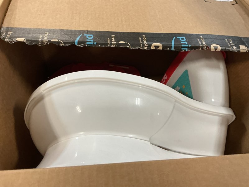 Condition photo showing As Is for Bright Starts Disney Junior Mickey Mouse My Size Potty Training Toilet, Toddler Potty Chair with Flushing & Cheering Sounds, Removable Seat with Splash Guard & Handles, Ages 18+ Months, Up to 50 lbs