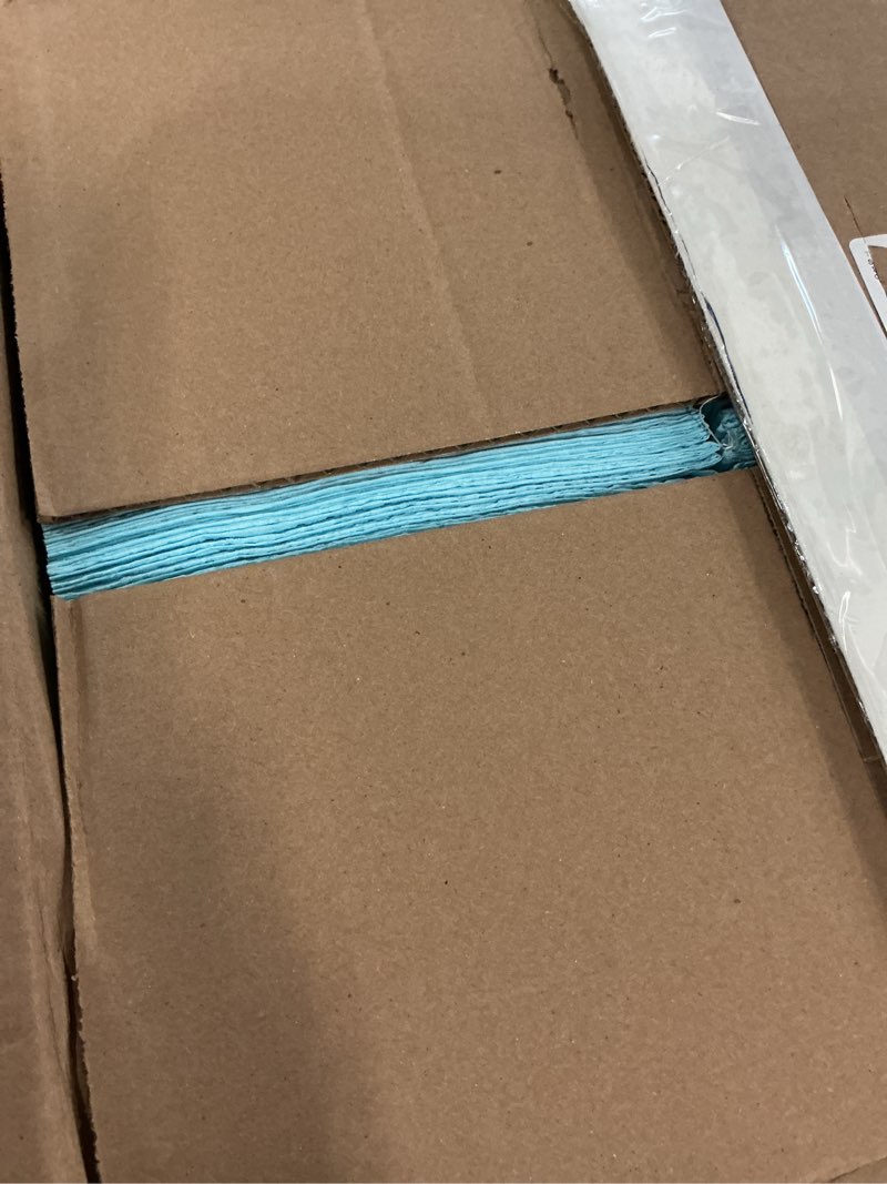 Condition photo showing New/Like New for tidi 1053 avalon dental bib, blue, 3 layers, 13” w x 18” l (pack of 500) ? disposable dental bibs ? embossed ? 2-ply tissue ? poly back to help prevent leak-through ? nail towels ? tattoo bibs blue pack of 500