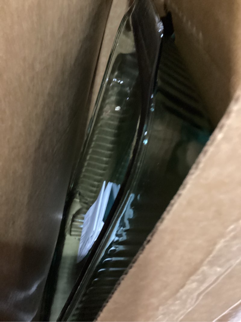 Condition photo showing As Is for pyrex colors tinted (9"x13") tinted glass baking dish with bpa-free lid, oblong bakeware glass pan for casserole & lasagna, dishwasher, freezer, microwave and pre-heated oven safe, aqua 9x13 aqua