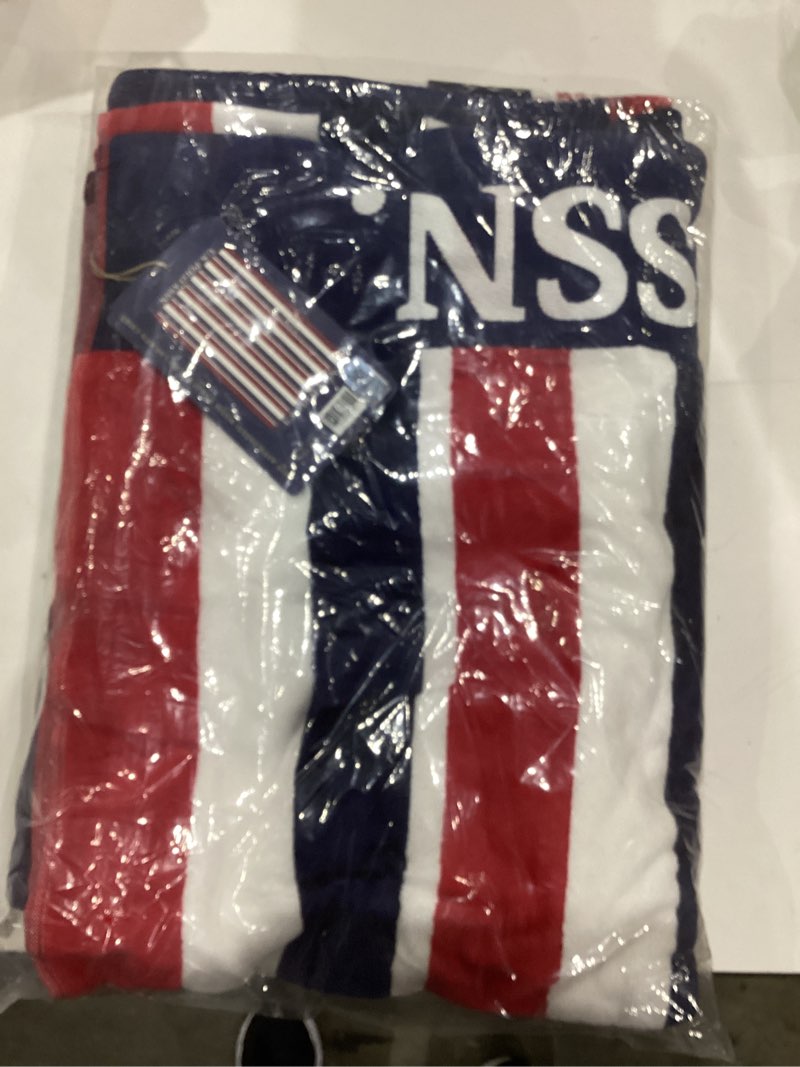 Condition photo showing As Is for U.S. Polo Assn. Oversized (40” x 70”) Striped Nautical Design Beach Towel - Luxury Plush Cotton Hotel Quality for Bath, Pool - East Coast Stripe East Coast Stripe 40" x 70"