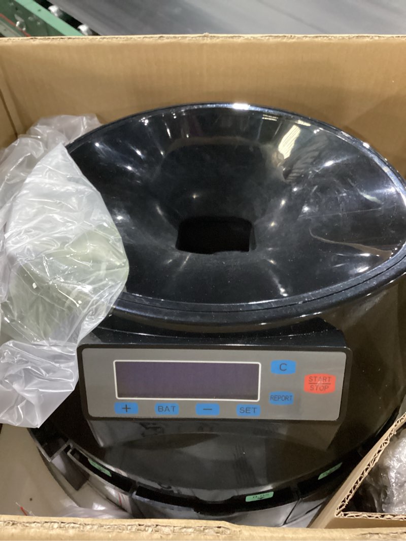 Condition photo showing Good Condition for VEVOR USD Coin Counter & Coin Sorters with LCD Display, Coin Sorter Machine for USD Coin 1? 5? 10? 25? $1, Sorts up to 300 Coins/min, Change Counter Holds 2000 Coins Included 5 Coin Bins & 5 Tubes 1550