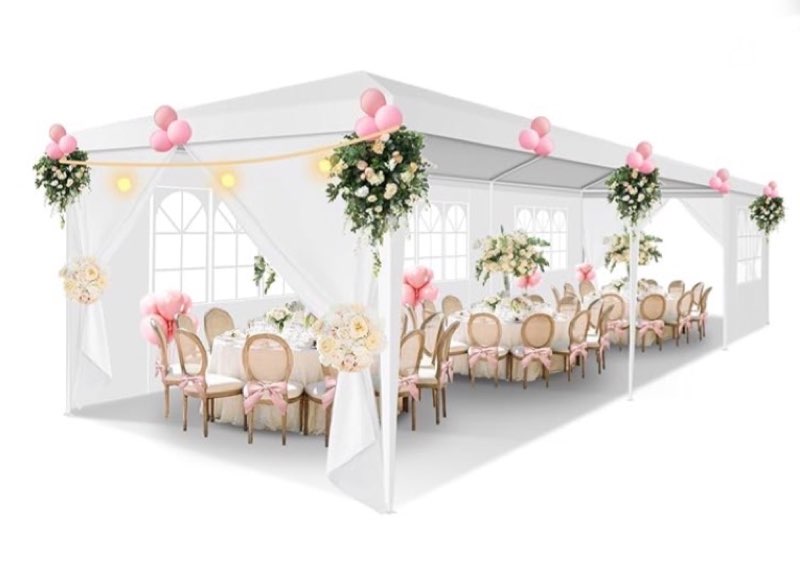 hoteel 10x30 party tent outdoor canopy tent with removable sidewalls, white tents for parties waterproof for patio gazebo shelter carpas wedding events bbq
