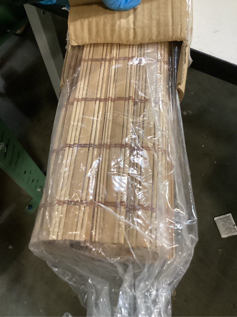 Condition photo showing Good Condition for Kokorona Cordless Sheer Bamboo Roman Shades with Valance, Light Filtering Woven Bamboo Blinds for Windows, Natural Window Blinds Roll Up Shades for Home & Patio, 38" W x 64" H, Light Russet 38"W x 64"H